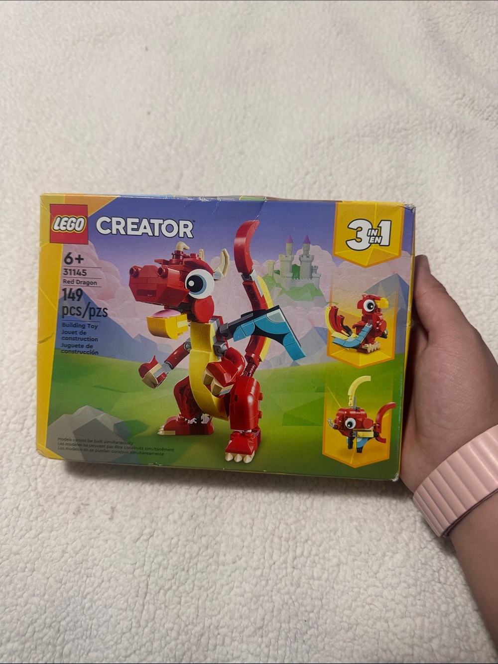 LEGO Creator 3 in 1 Red Dragon with Yellow and Blue Accents